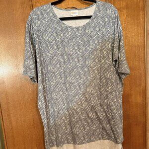 LuLaRoe Irma, Size Large, Geometric design in Shades of Grey, Tan and White